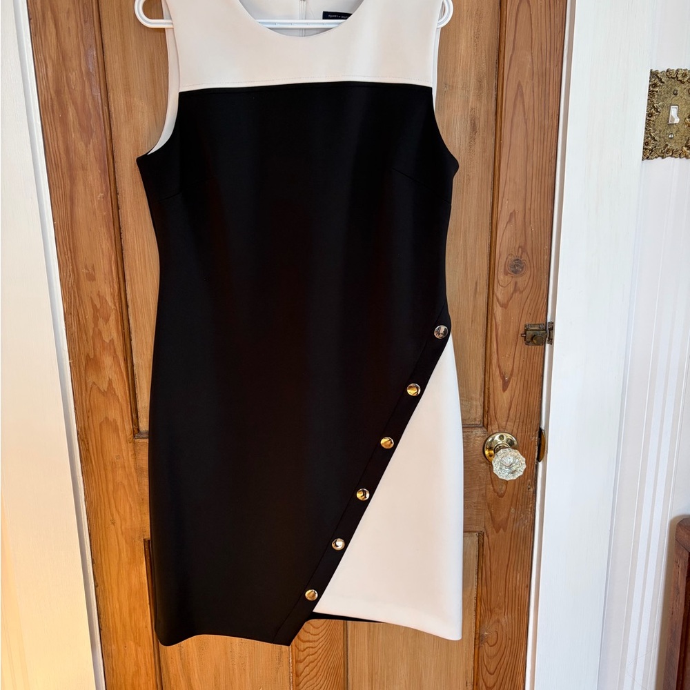 Tommy Hilfiger Black and White Asymmetrical Dress